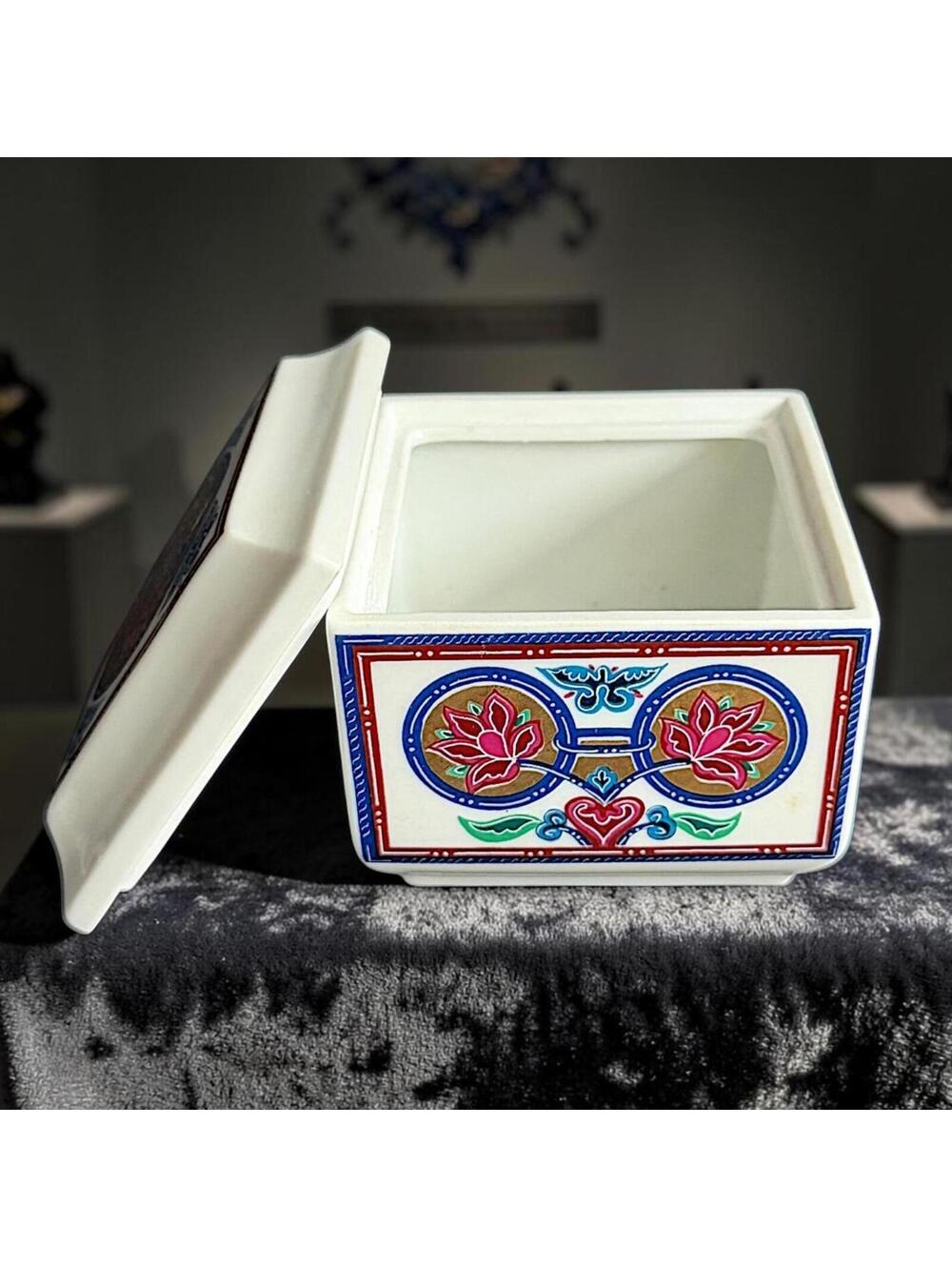 Vtg Elizabeth Arden Byzantium Porcelain Trinket Box Jewelry Box Japan